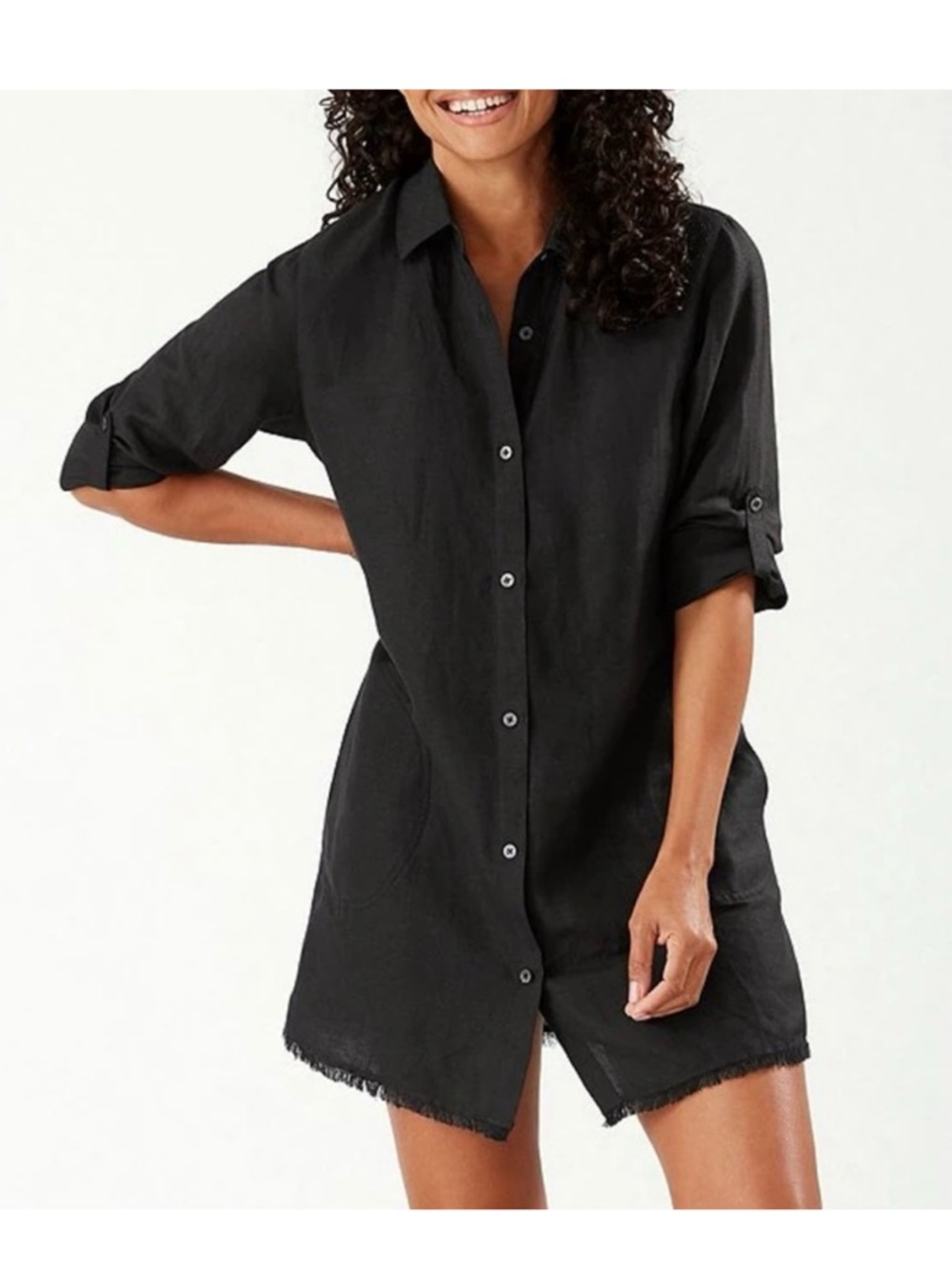 Tommy Bahama | St. Lucia Linen-Blend Boyfriend Shirt | Swimsuit Cover up| Size L